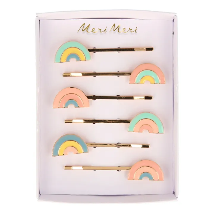 Meri Meri Pinces à cheveux en émail arc-en-ciel  | Pastel