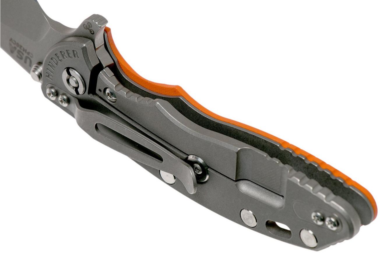Rick Hinderer XM18 3,5” Slicer Working Finish, Orange G10
