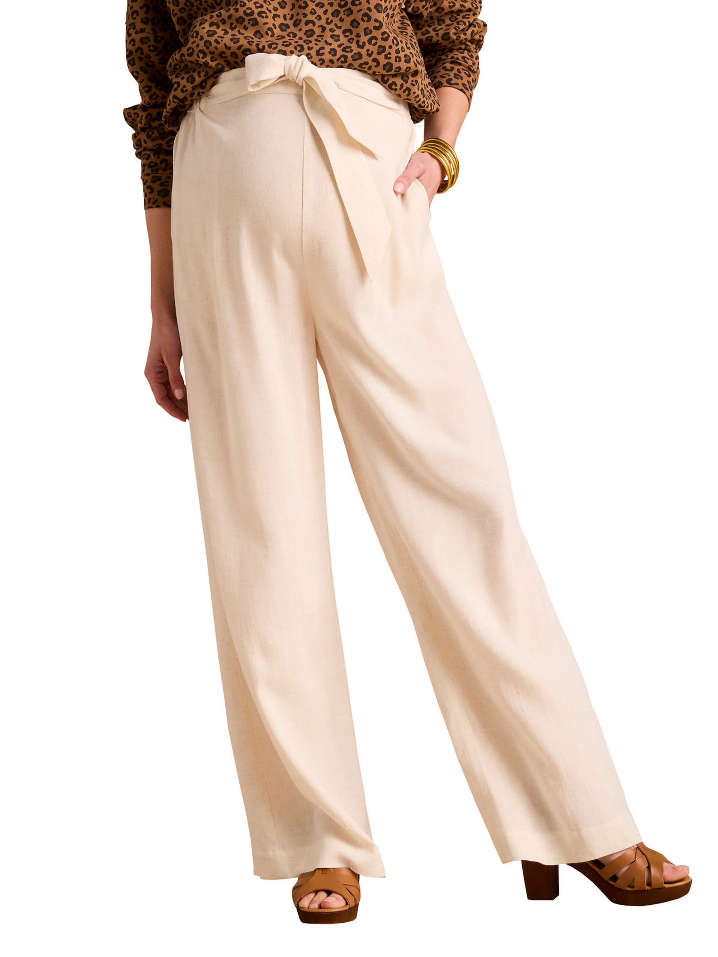 Envie de Fraise Weite Umstandshose mit Leinen beige