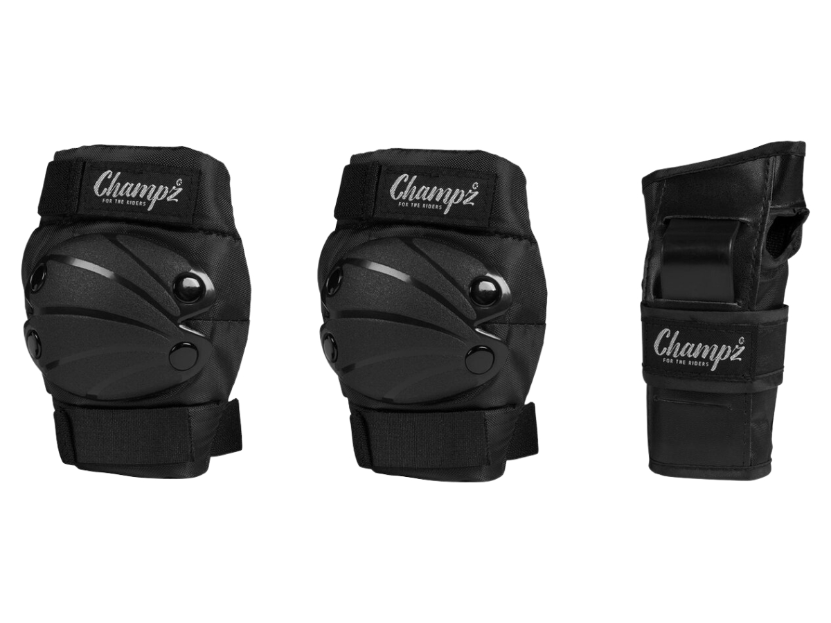 Champz Skate Bescherming Set voor Kinderen Zwart