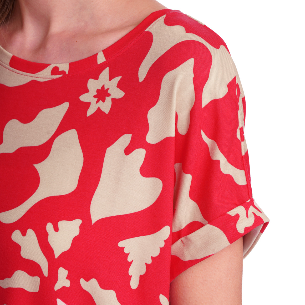 Gina Benotti Damen T-Shirt mit Print beige / rot