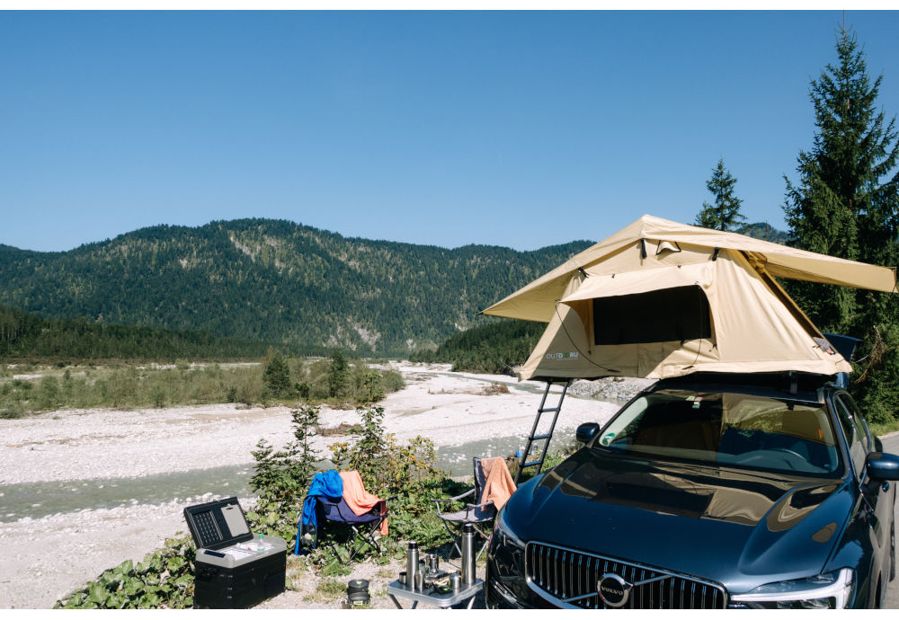 OutdoorU Expedition 4 Pers daktent incl. ladder & hoes - grijs