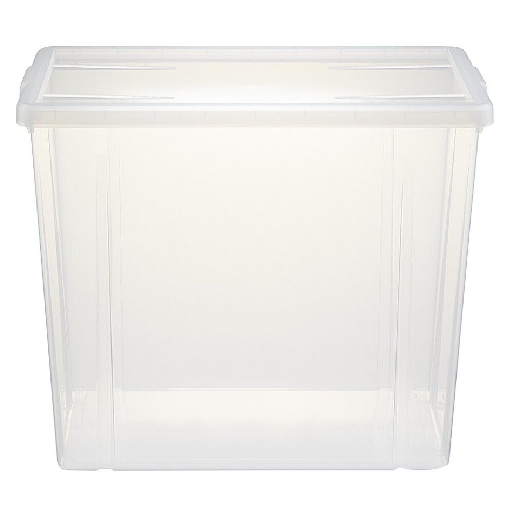 Boîte de rangement transparente avec couvercle 82L