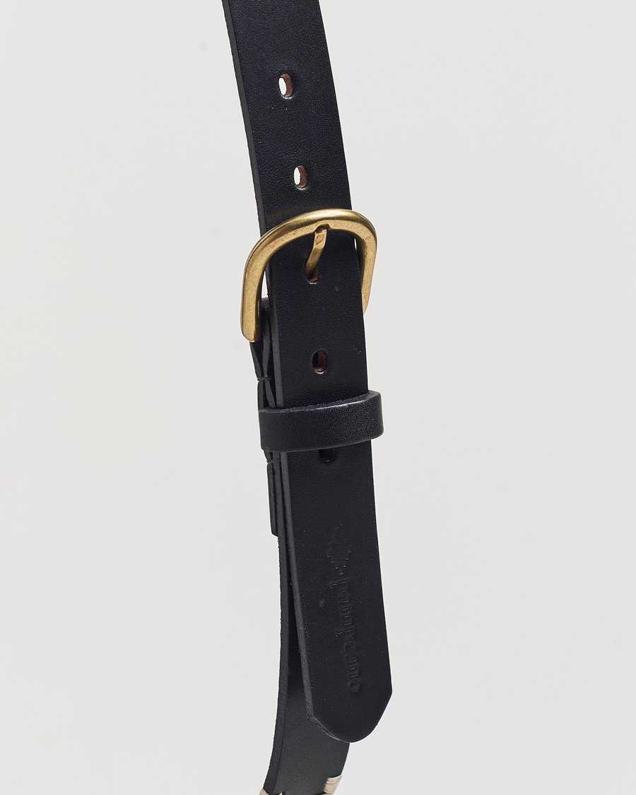 Pampeano Skinny Hand Stitched Leather Belt 2,5cm Black