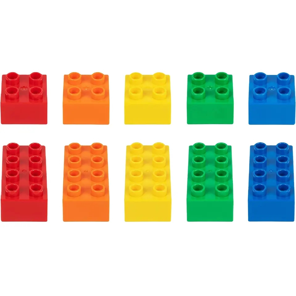 (50er Set) Kunstoff Bausteine Kinder Klemmbausteine Building Spielzeug Bauklötze - Assortiert