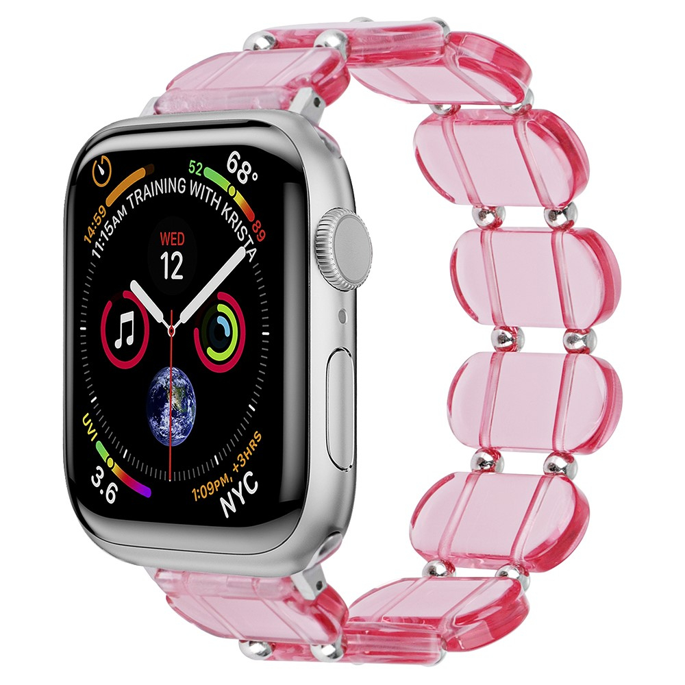Apple Watch (42/41/40/38 mm) Elastisches Schmuck Armband - Pink (Transparent)