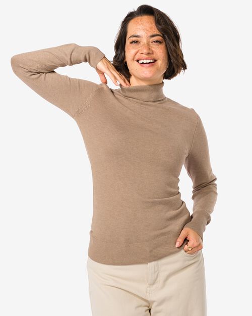 pull col roulé femme Lois beige