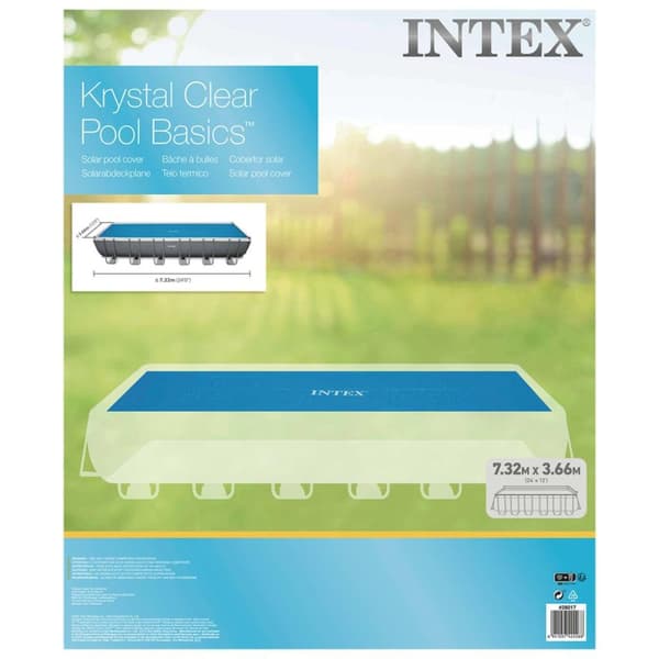 INTEX Soldrevet bassengtrekk blå 716x346 cm polyetylen