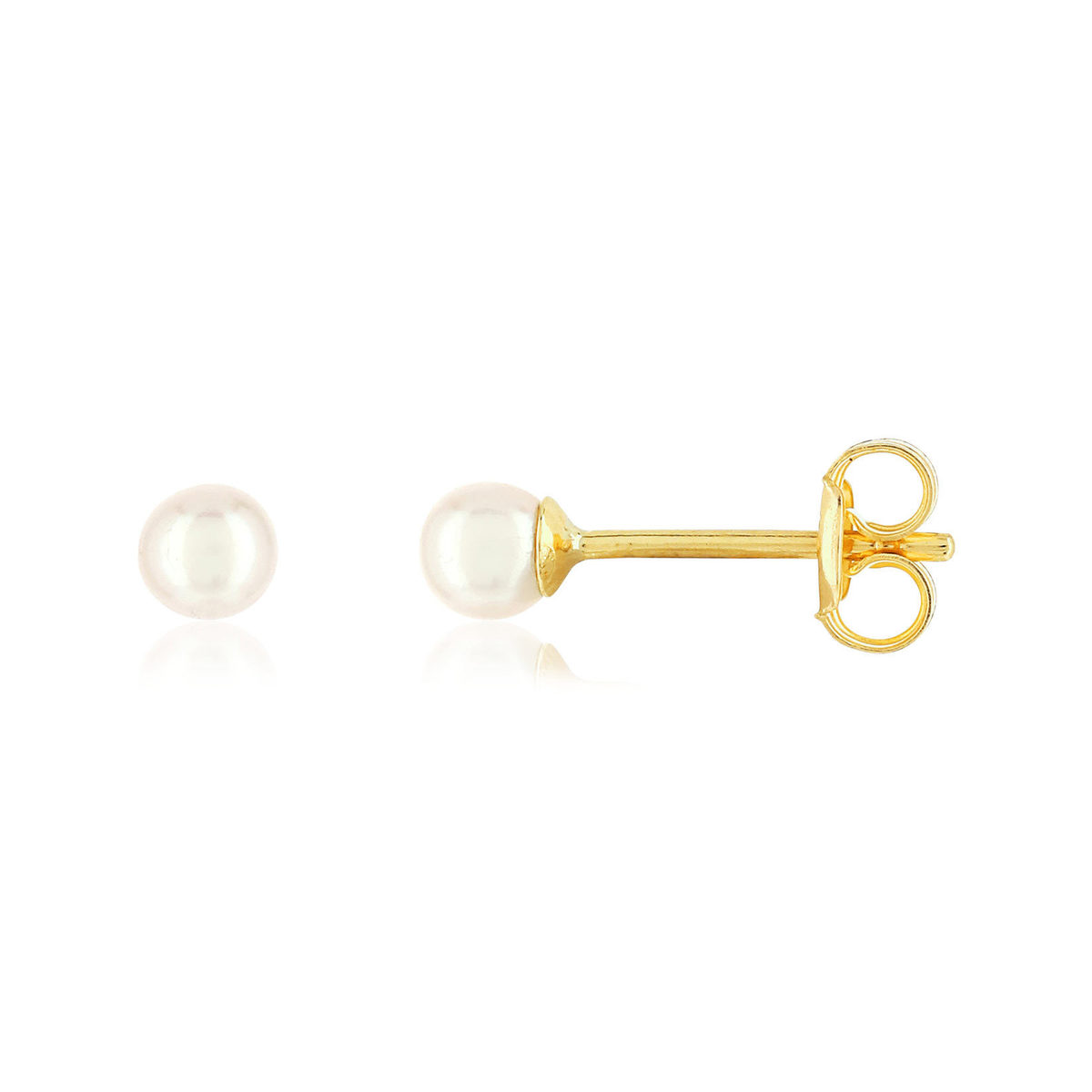 Boucles d'oreilles or jaune 375, perles de culture de Chine.