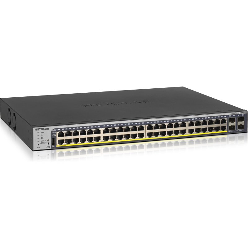 NETGEAR GS752TP-300EUS commutateur réseau Géré L2/L3/L4 Gigabit Ethernet (10/100/1000) Connexion Ethernet, supportant l'alimentation via ce port (PoE) 1U Noir