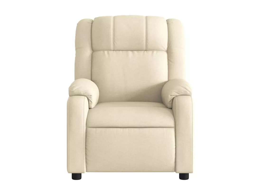 Fauteuil inclinable massant électrique crème tissu