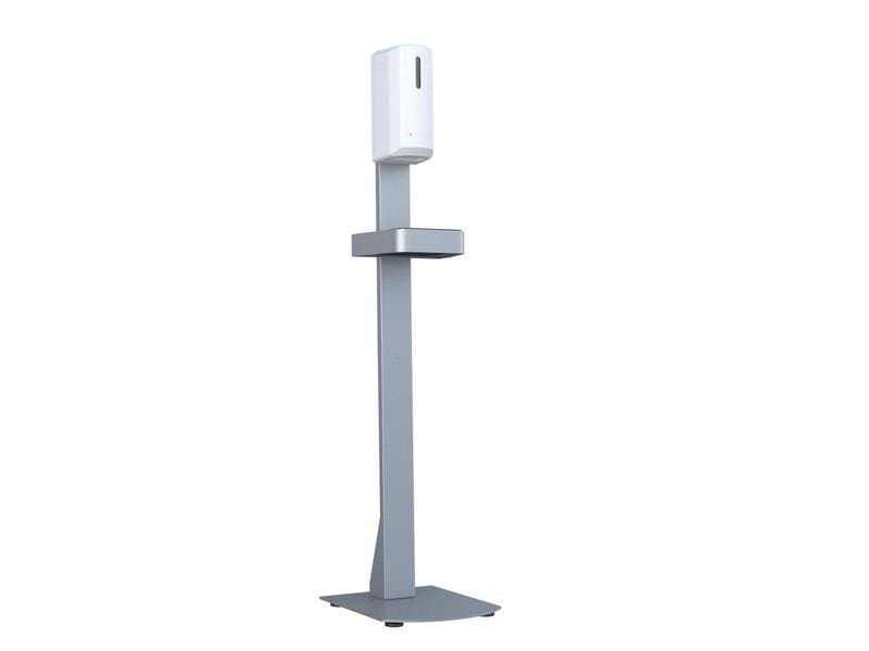 Multibrackets Desinfektionsmittelständer Hygienebox Stand w MB Hygienebox Standmontage, weiss / 9646 Infrarot Auto-Sensor 0-12 cm, 1 Liter Tank, ABS