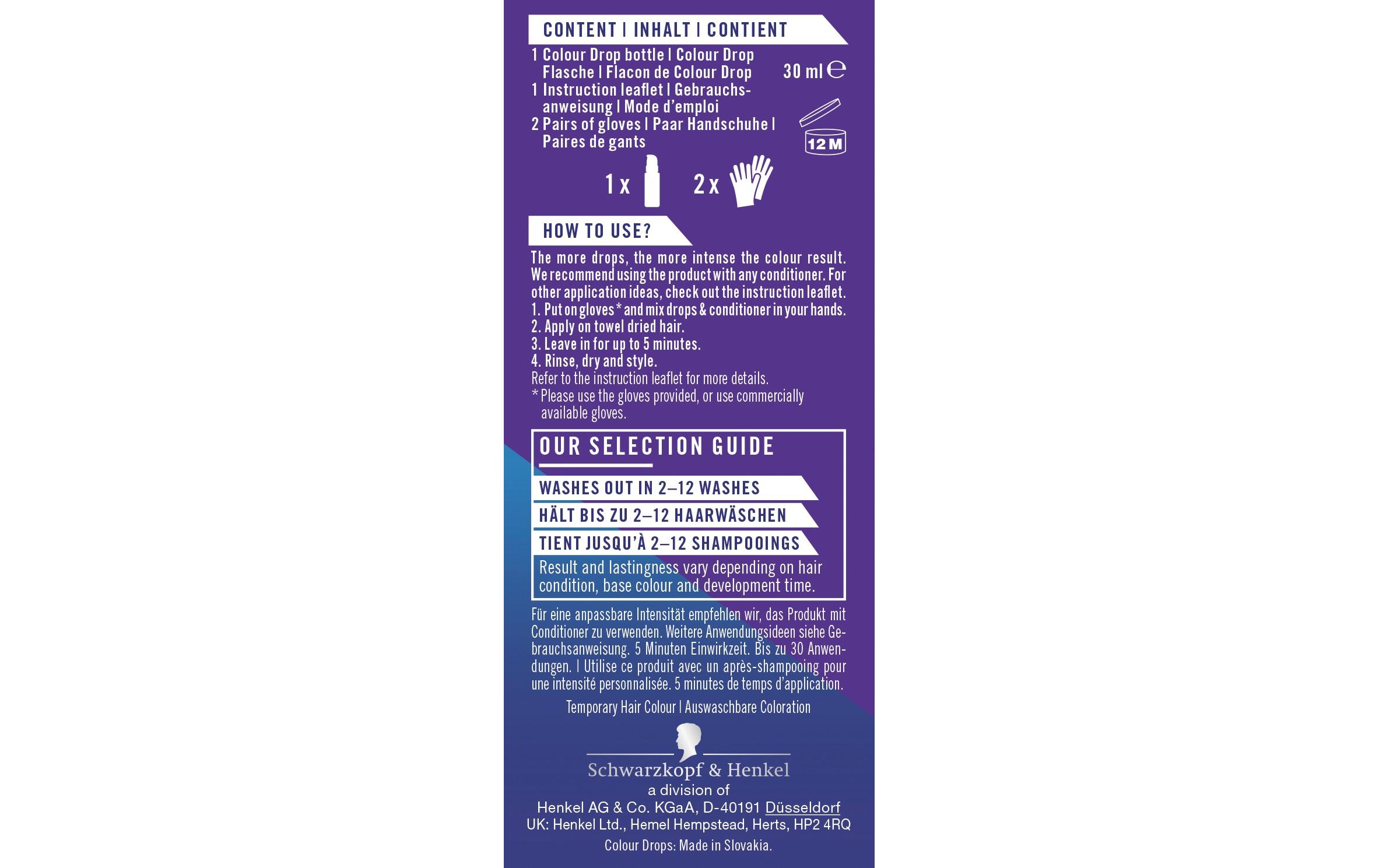 Haarcoloration Drops Orchid PurpleHochpigmentierte Haarfarbe lässt Ihrer Farbkreativität freien Lauf