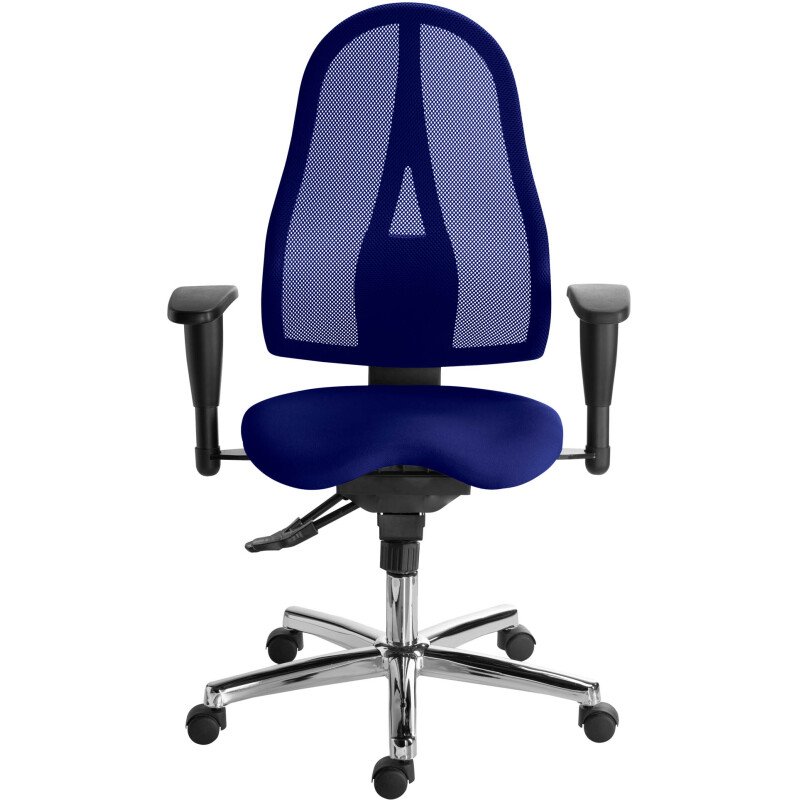 Chaise de bureau HOLLY SITNESS dossier maille - avec accoudoirs - Mécanisme Synchrone - Pieds chrome