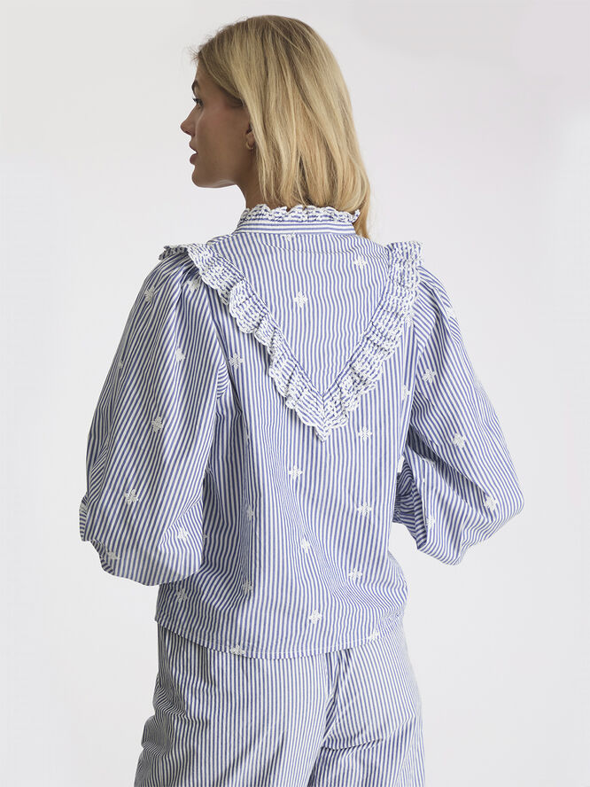 Neo Noir Degas Stripe Blouse Blue