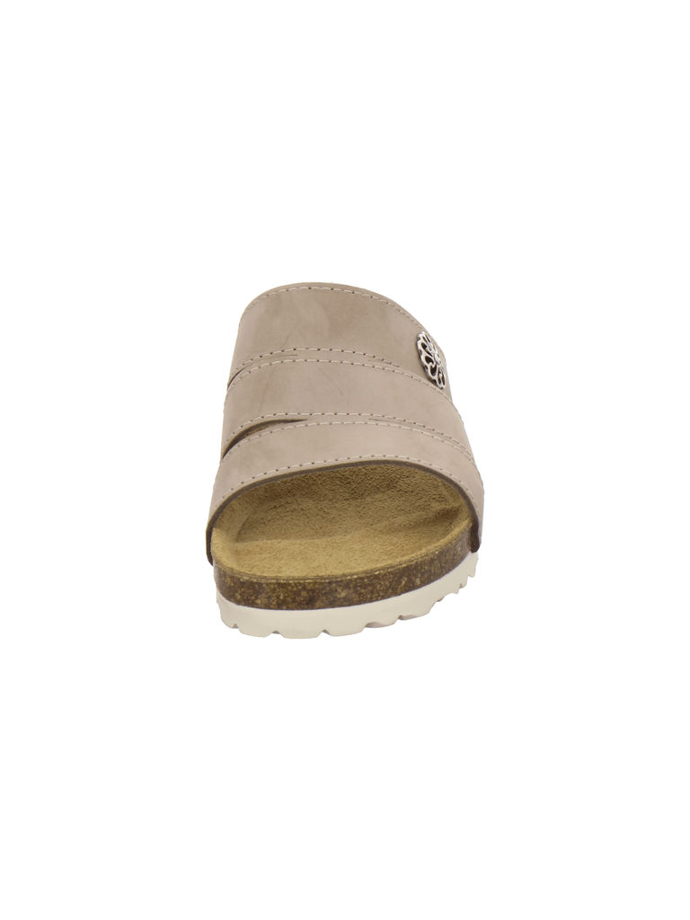 Pantoletten Damen Leder sand