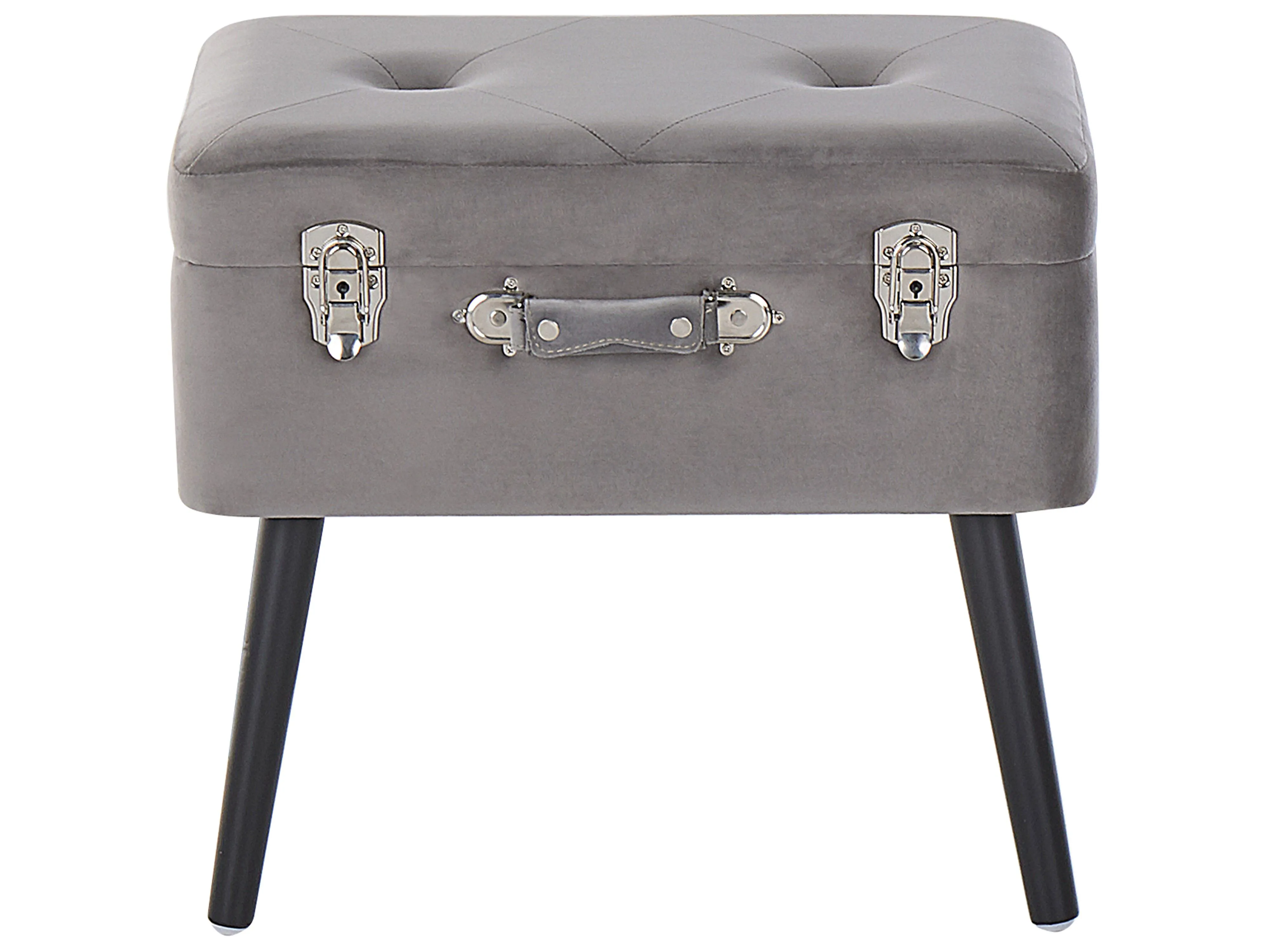 Hocker met opbergruimte MALLARD Fluweel Grijs