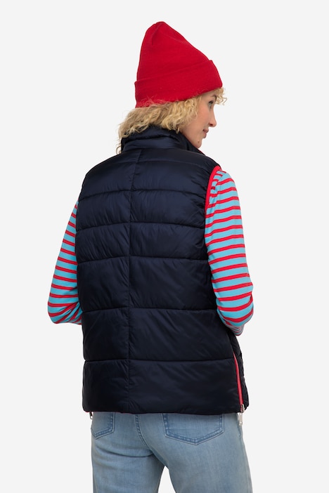 Wende-Weste, Stepp, Stehkragen, Zipper, je 2 Taschen