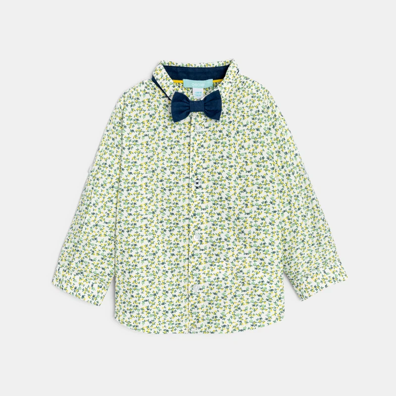 Chemise modulable fleurie jaune bébé garçon Jaune