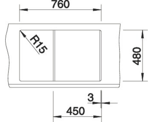 Blanco METRA 45 S spoelbak 780 x 500 mm zacht wit 527105