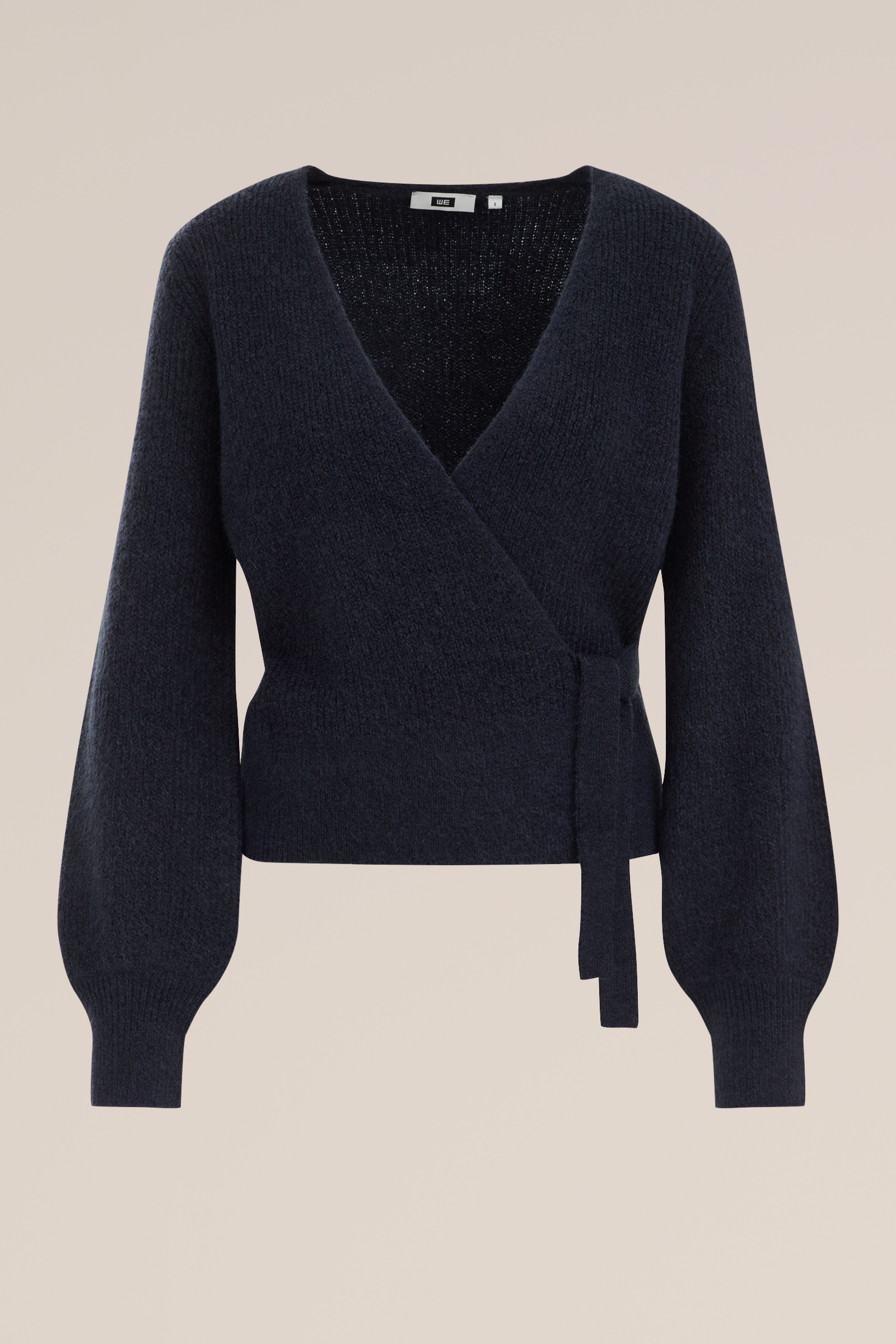 gebreid overslagvest WE Fashion Marineblauw