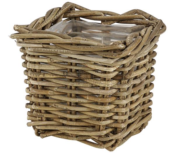 Van der Leeden Rattan-Topf, quadratisch,