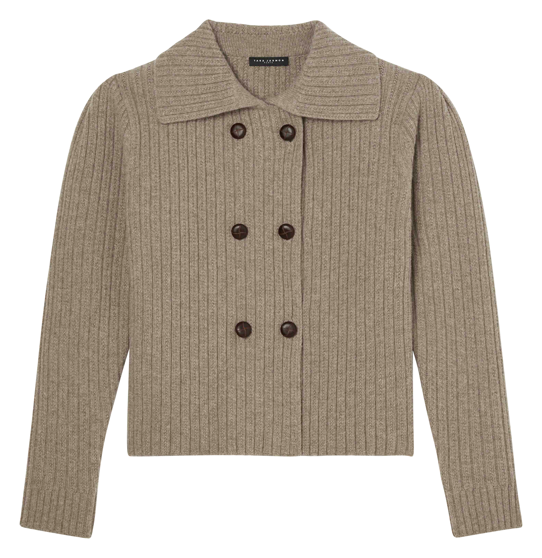 GOLDIE - Gilet droit en laine | Marron