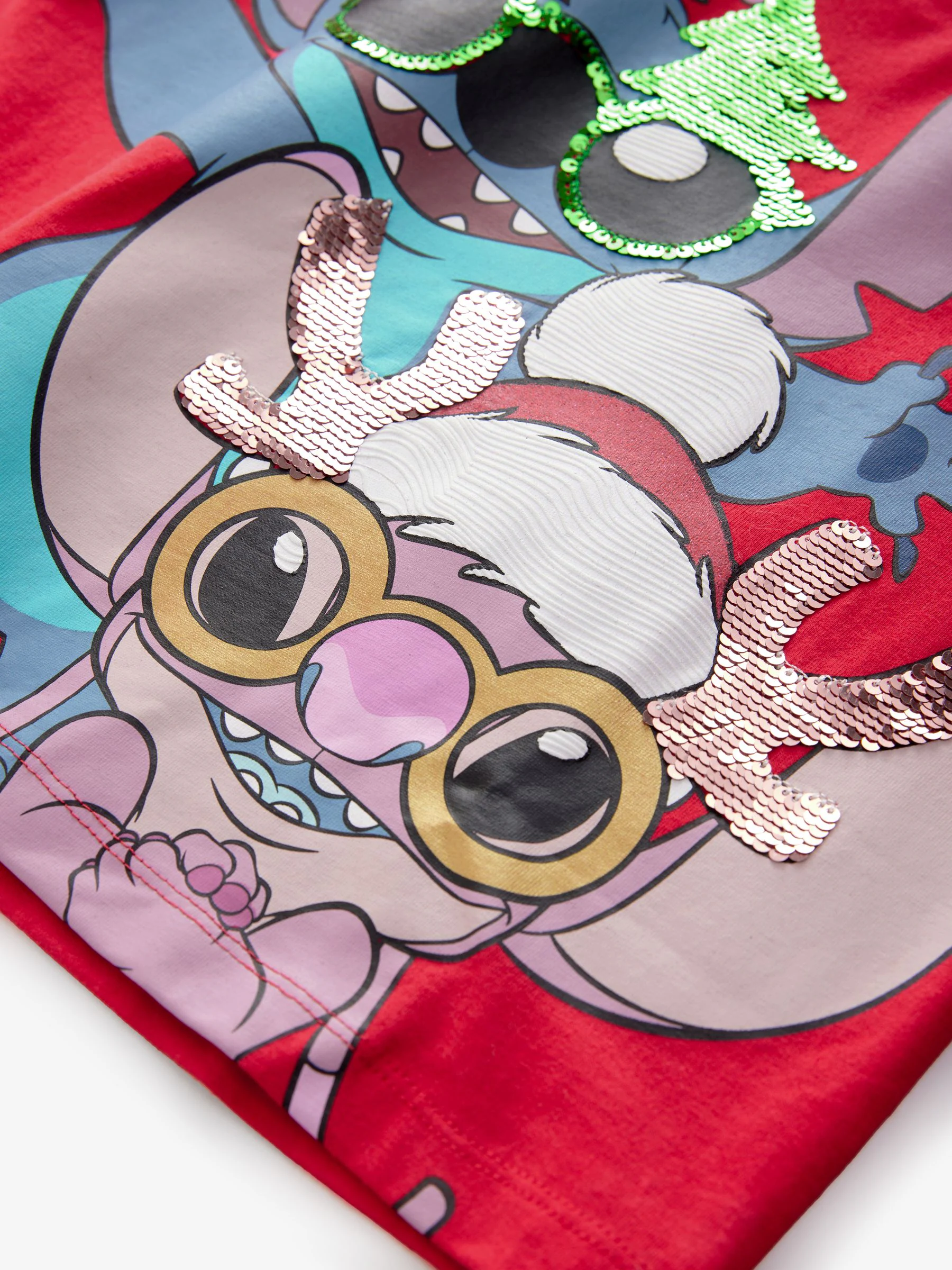 Rood - Lilo en Stitch Kerstmis Pyjama's (3-14jaar)