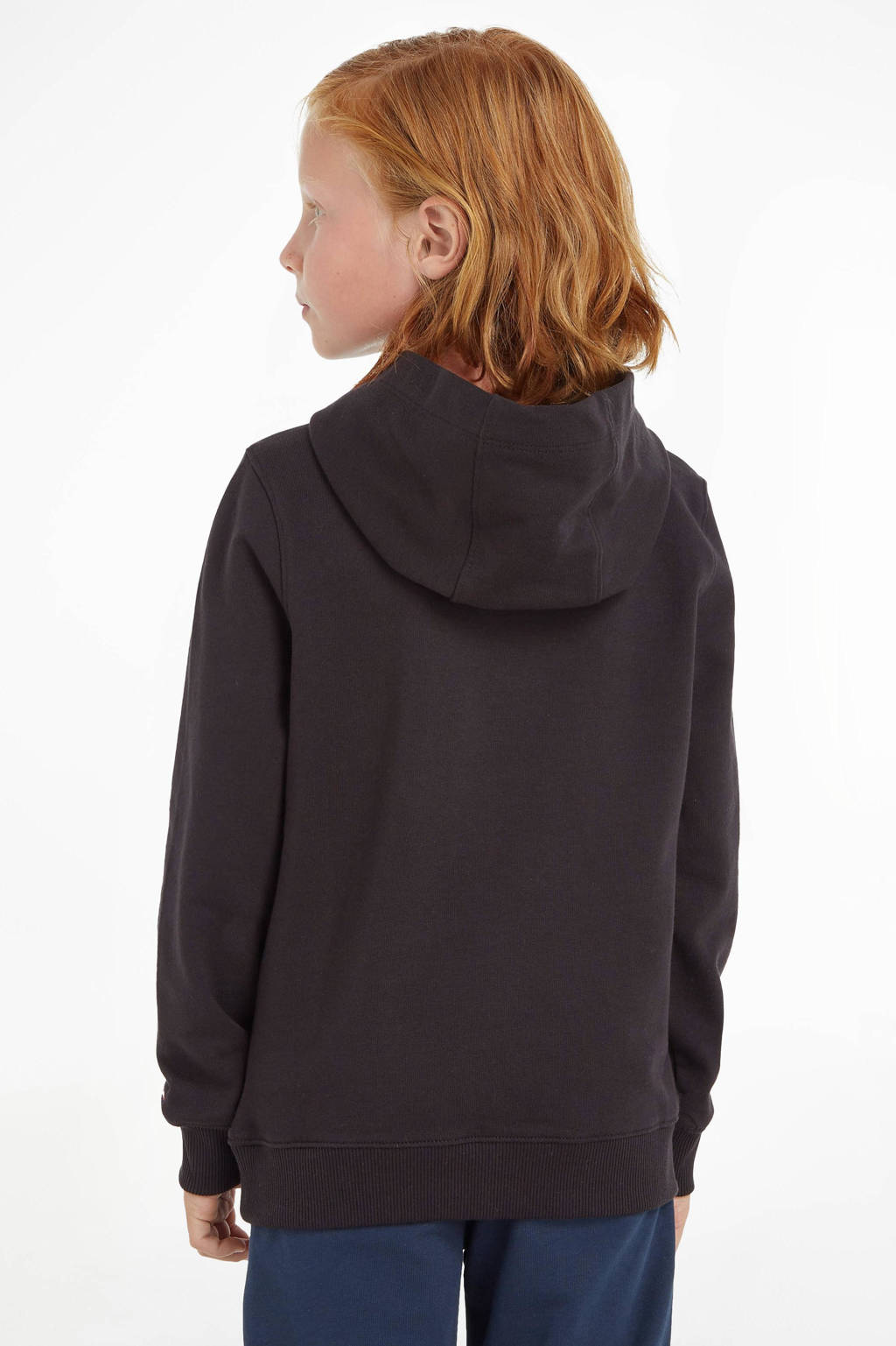 Tommy Hilfiger unisex hoodie met logo zwart