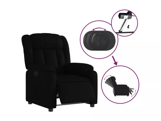 Fauteuil inclinable électrique Noir Similicuir