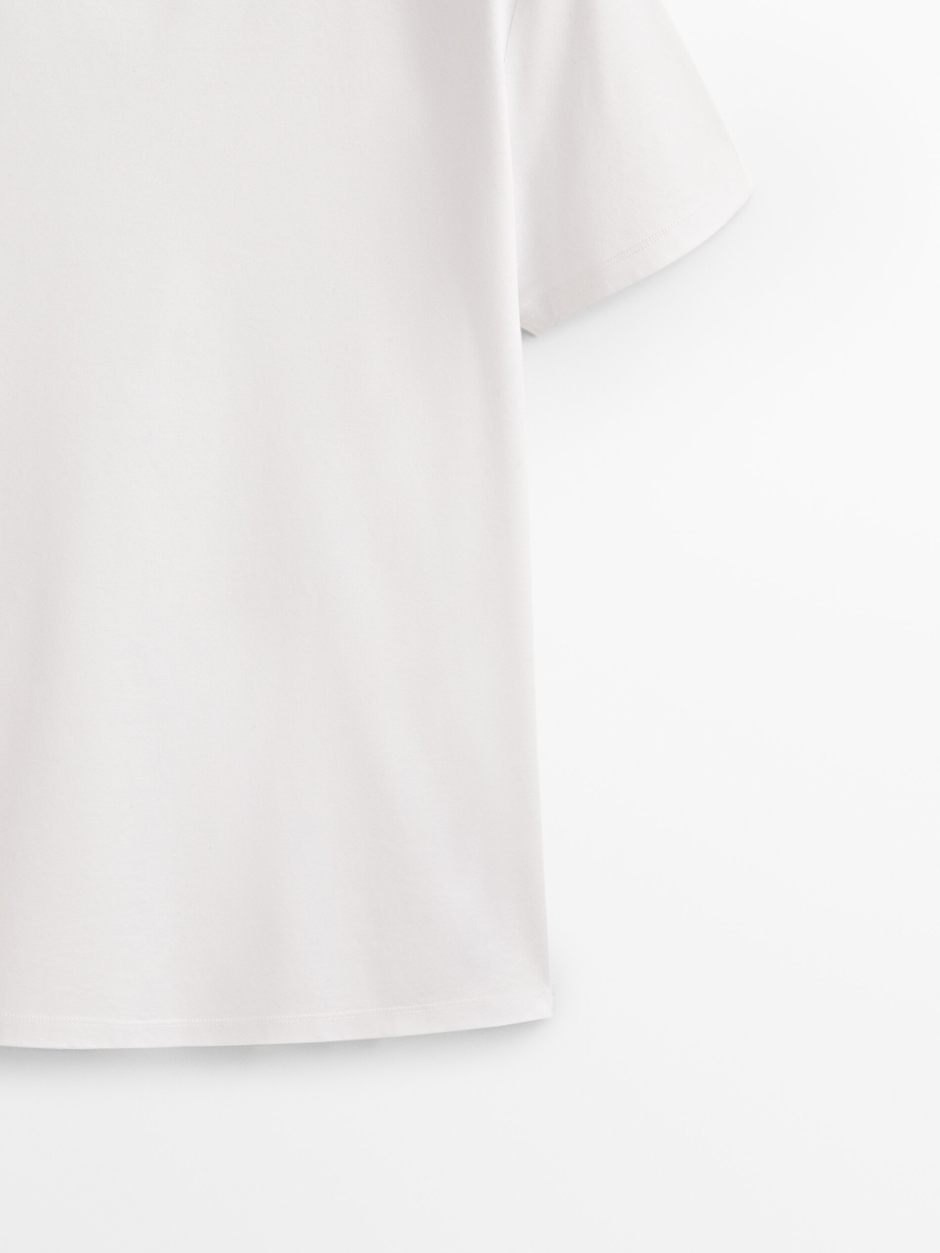 Camisa de manga curta em algodão mercerizado - BRANCA
