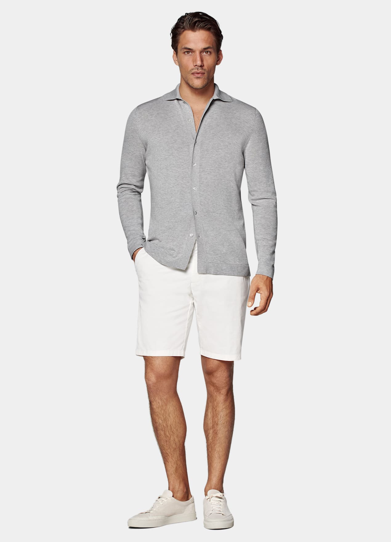 Short Slim Leg blanc cassé