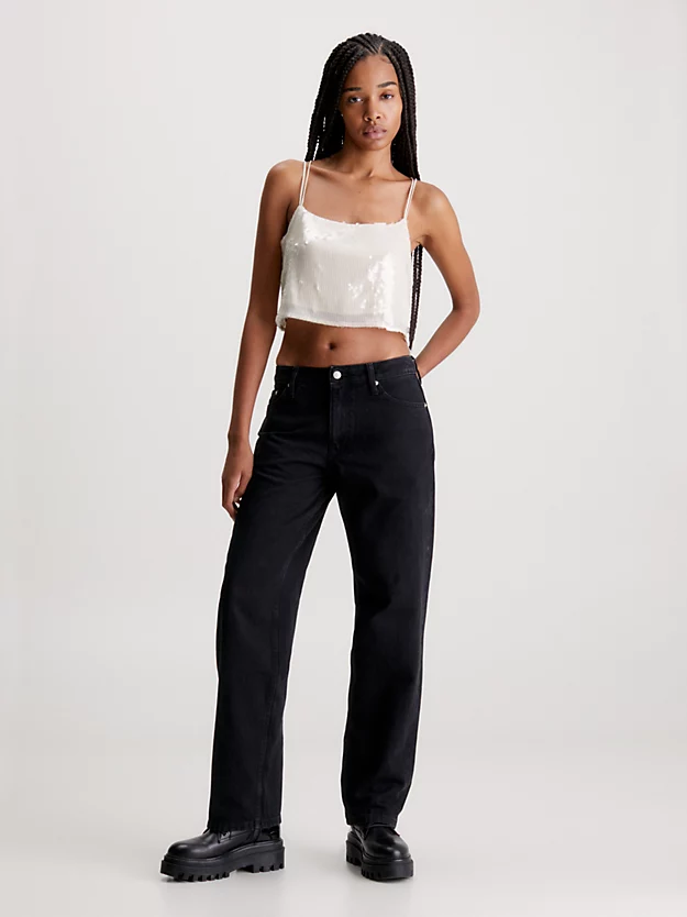 Calça jeans reta dos anos 90