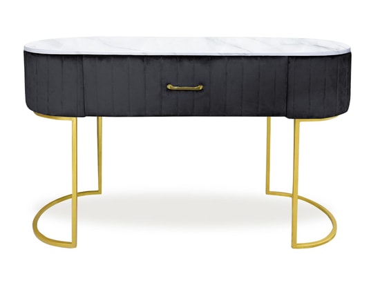 MENZZO - Coiffeuse paloma 1 tiroir velours noir