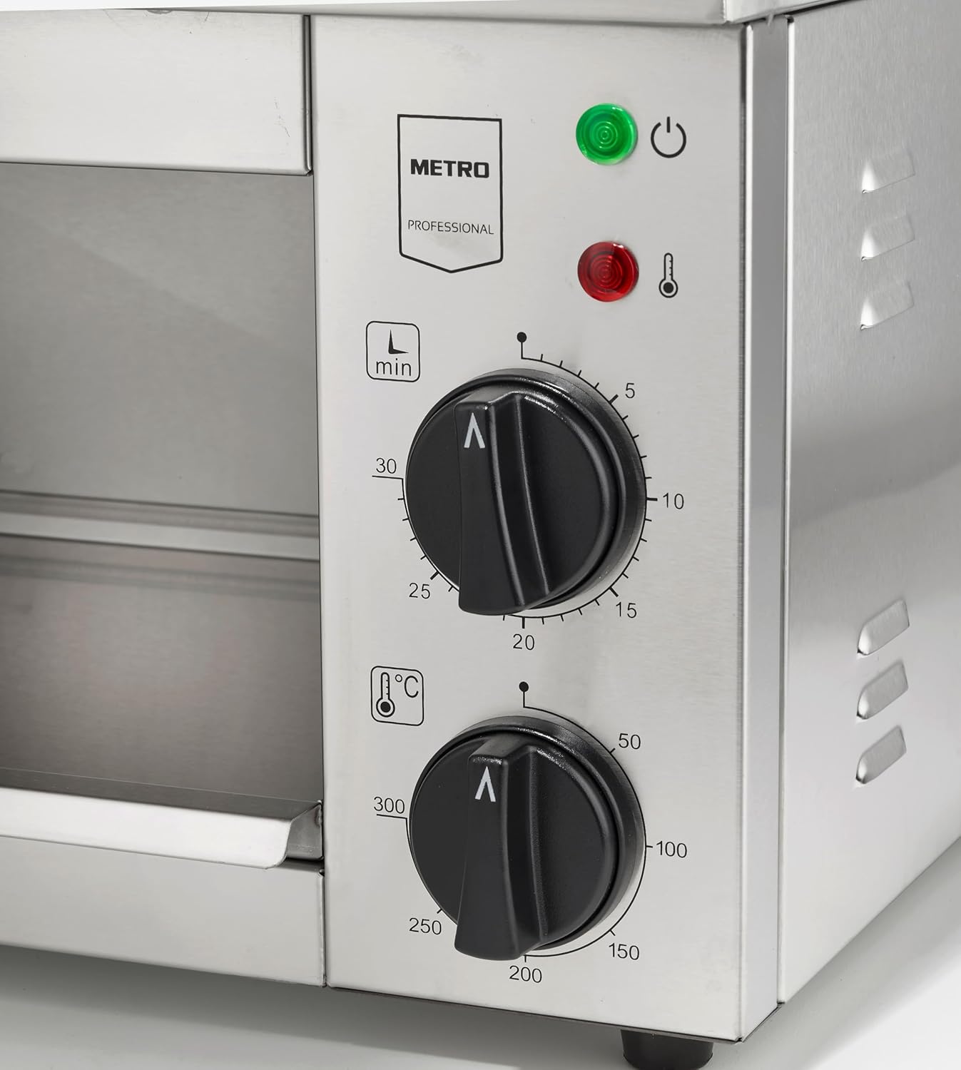 METRO Professional GSL1001 Elektro-Salamander GSL1001, Edelstahl, 61x33x28cm, 2500W, 30min Timer, Krümelschublade, Anti-Rutsch-Füße, Überhitzungsschutz, Silber