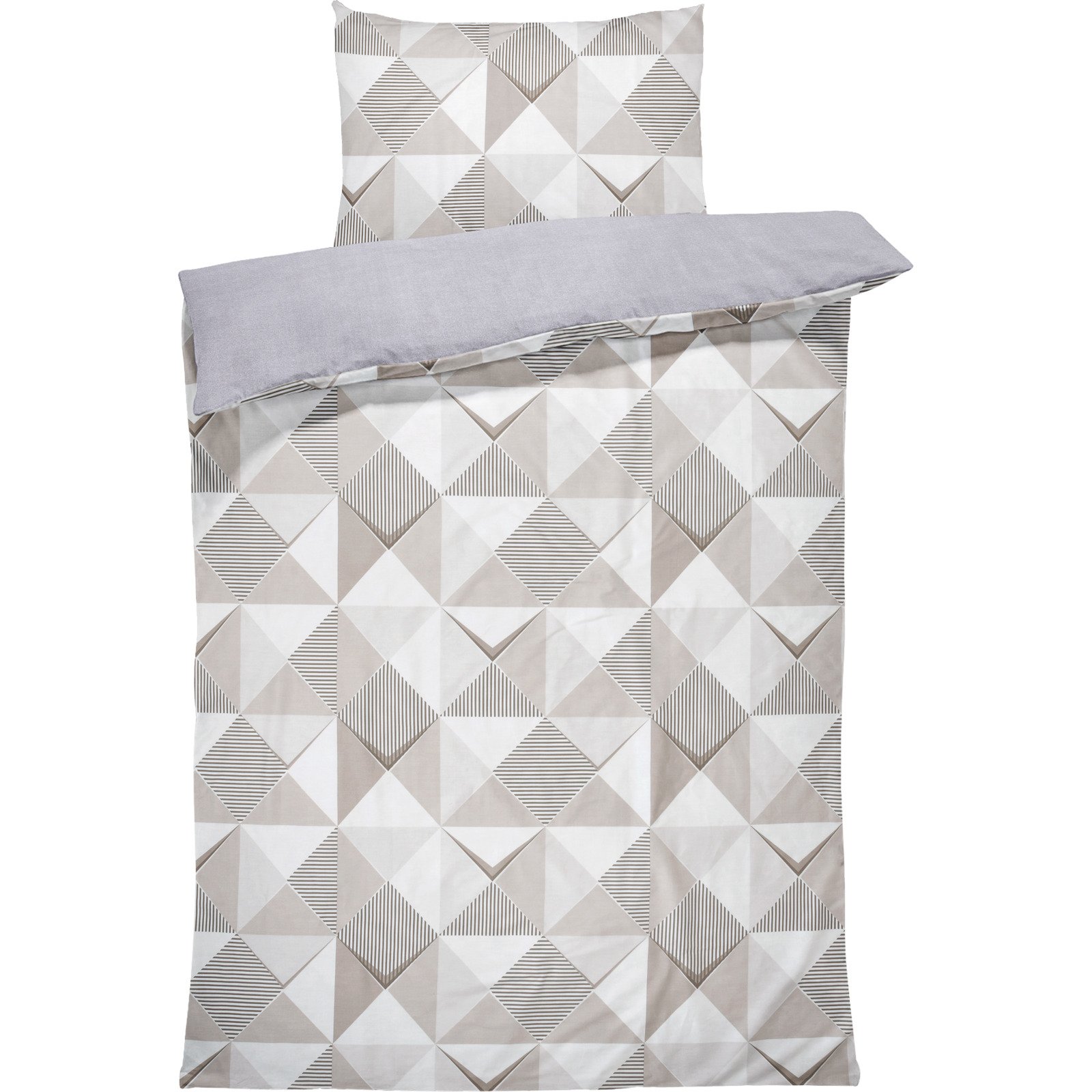 Bettwäsche Satin Twill Karomuster grau