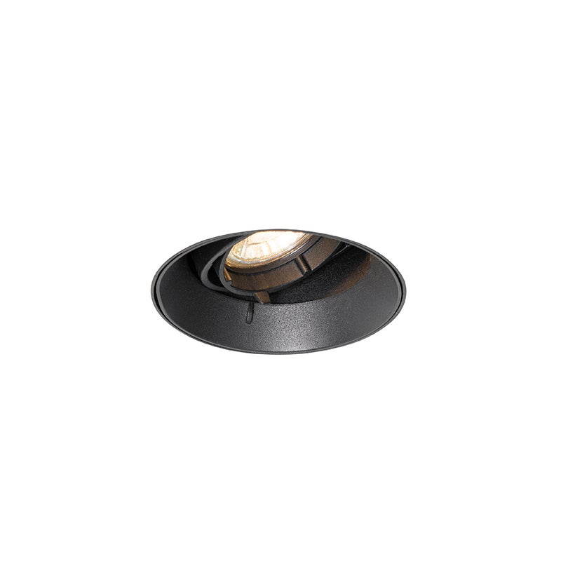 Moderne inbouwspot, zwart, GU10, rond, frameloos - Oneon