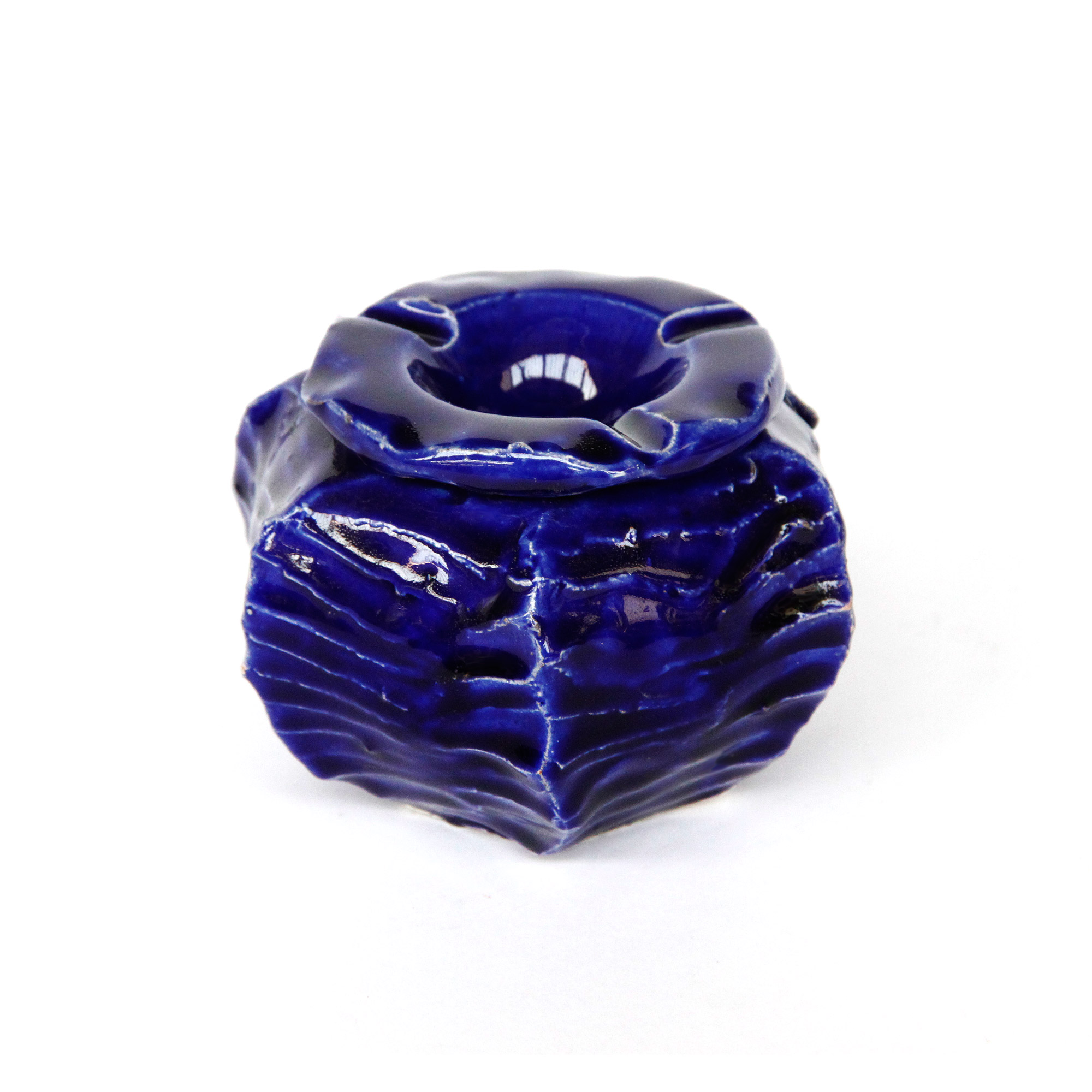 Keramik Aschenbecher blau, Ø 12 cm, H 9 cm von fischer's lagerhaus