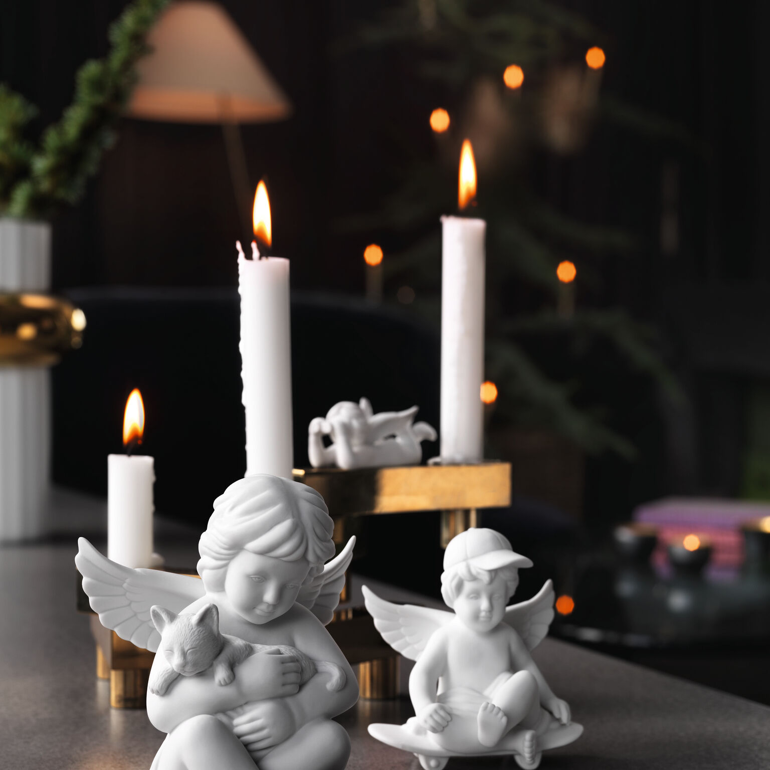 Angels Weiss matt Engel mit Katze