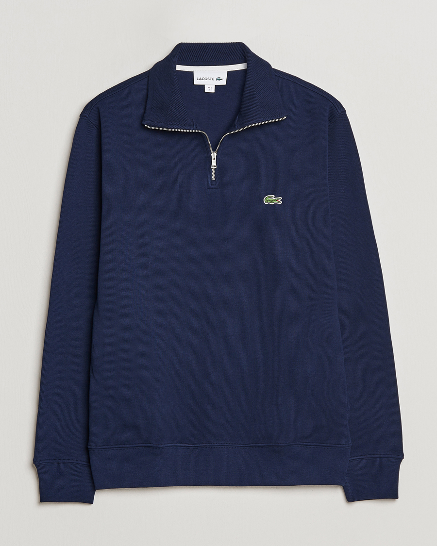 Lacoste Rib Interlock Half Zip Navy