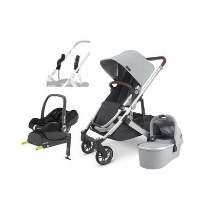 UPPAbaby CRUZ V2 Duovogn inkl. Maxi-Cosi CabrioFix & Base, Stella Grey