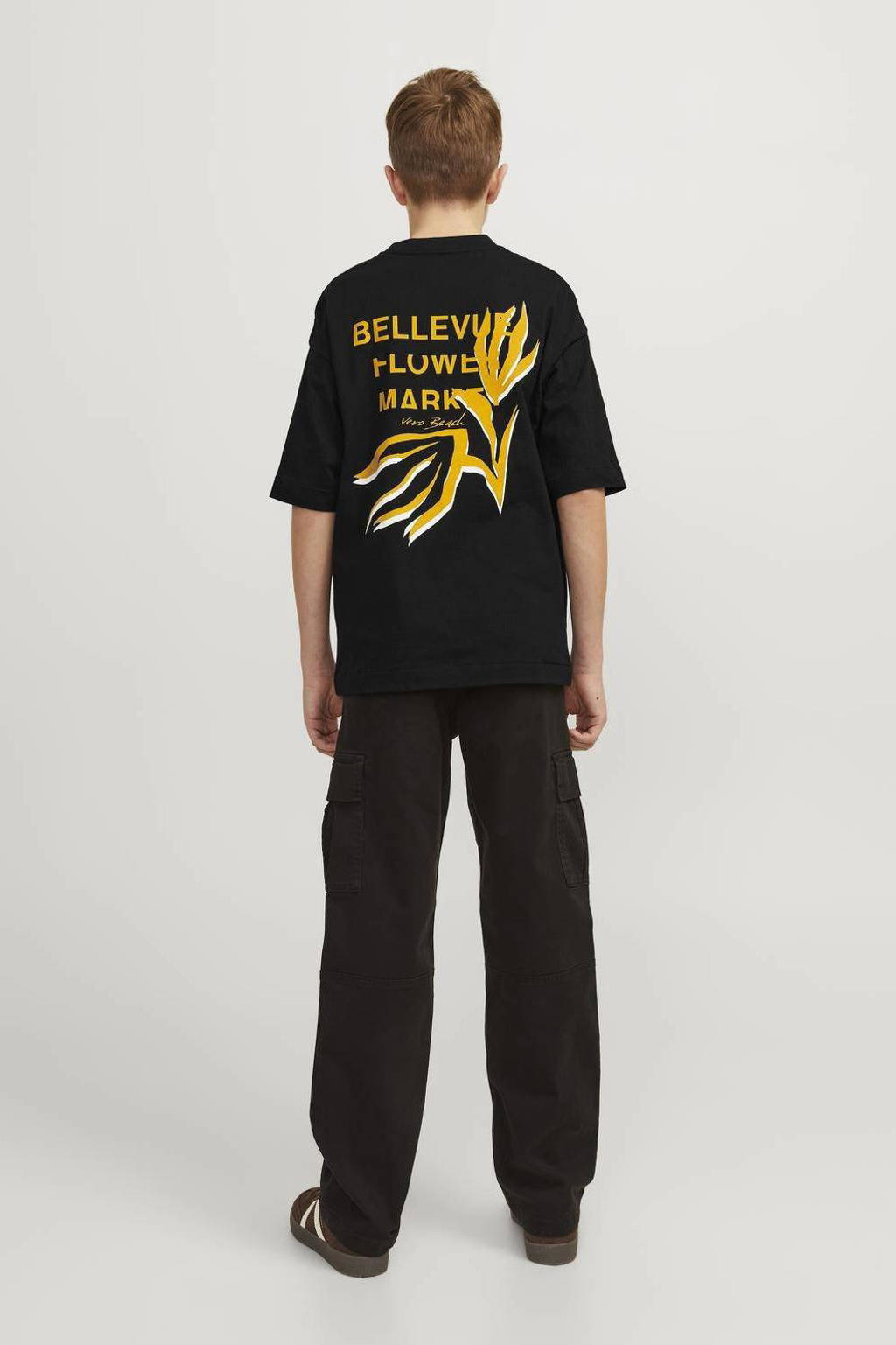 JACK & JONES T-shirt JORFARO met backprint zwart