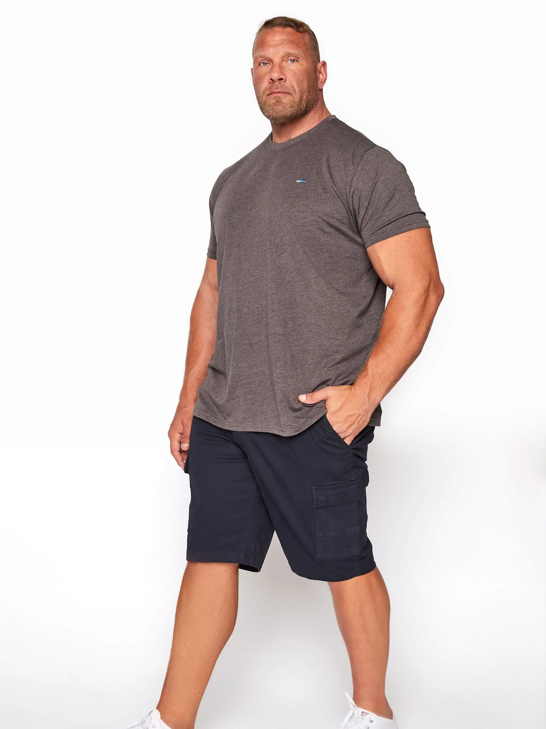 Blauw - Badrhino - Big & Tall - Cargoshort met stretch