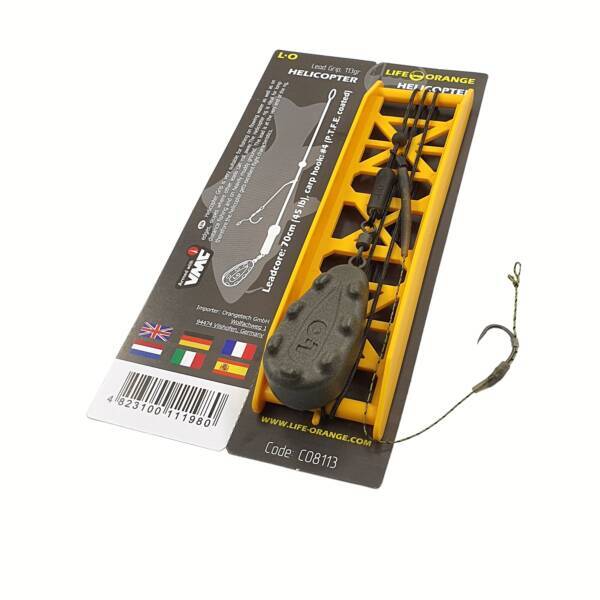 Bas de ligne carpe Life Orange Helicopter Grip