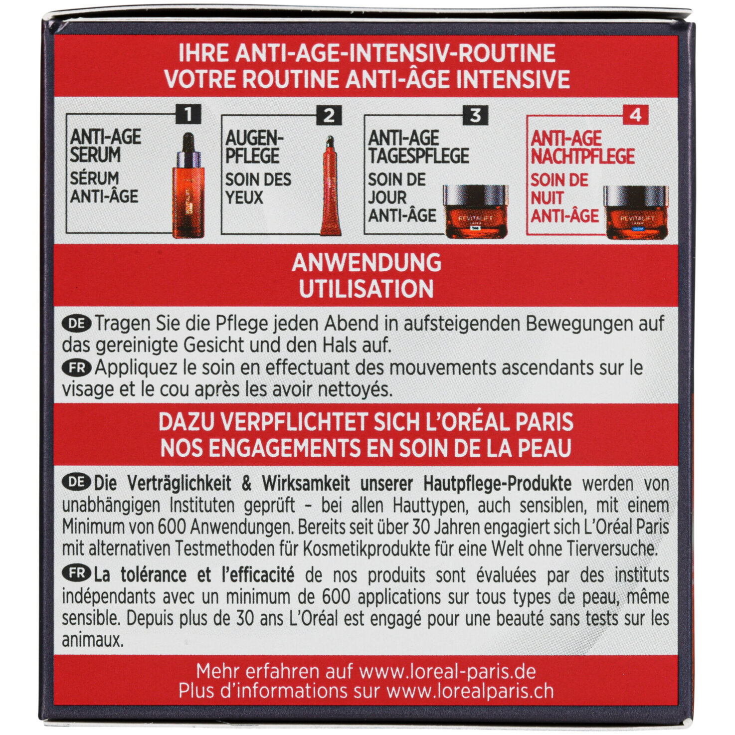L'Oréal Paris RevitaLift Laser X3 Dreifach-Power Anti-Age Pflege Nacht, 50ml
