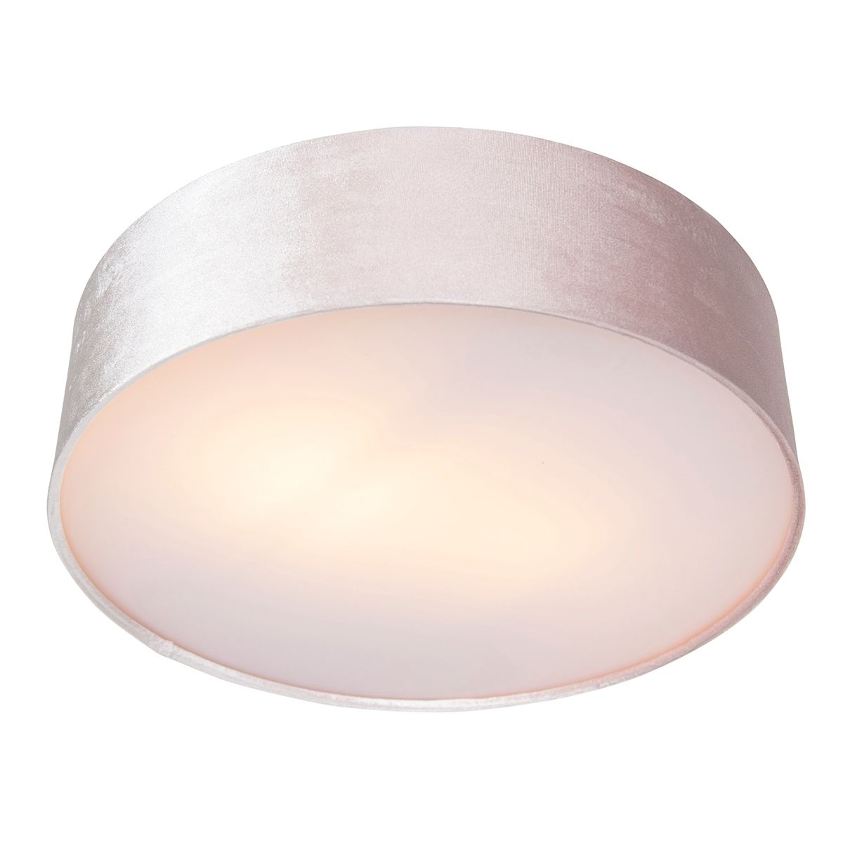 Moderne plafondlamp roze 40 cm met gouden binnenkant - Drum