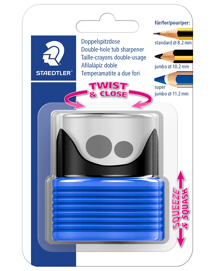 513007BK-3 Doppelspitzdose in schwarz/blau
