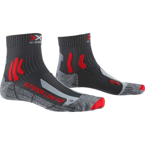 Chaussette randonnée X-SOCKS TREK OUTDOOR LOW CUT ANTHRACITE/RED