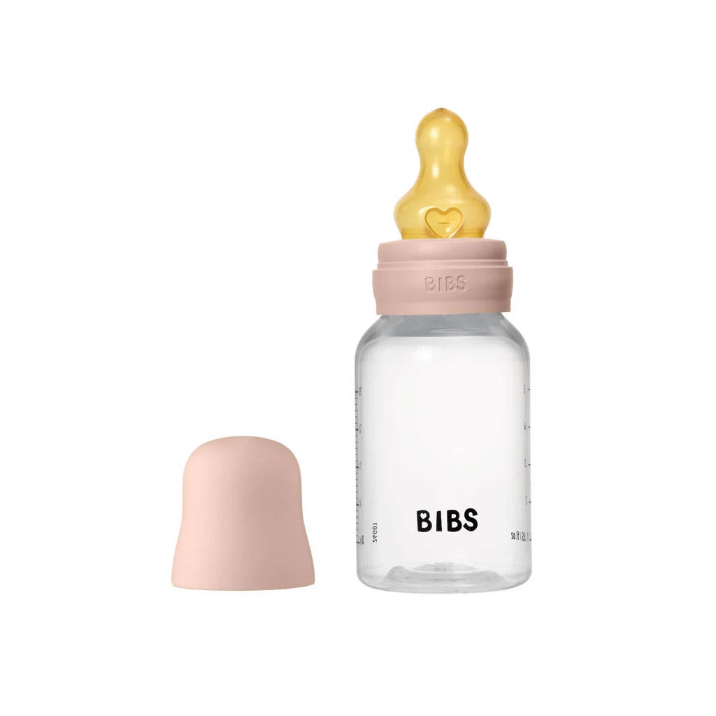 BIBS Babyfles 150 ml - Blush - met latex speen en opvouwbare trechtertje