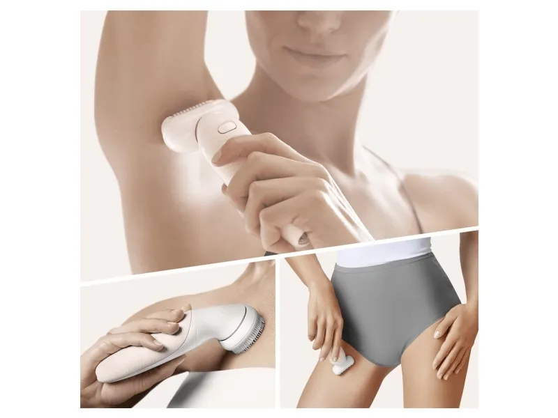 Braun Silk-épil 9 Flex 9-030 3D, Lyserød, Hvid, 40 pincetter, MicroGrip, Armhule, Bikini, 0,5 mm, Batteri